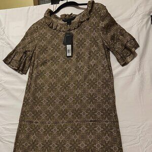 NWT Marc Jacobs 100% Silk Midi Dress With Tiered Ruffles